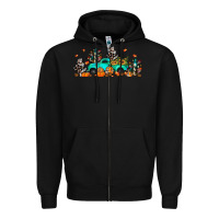 Black fall cactus pumpkin truck Zipper Hoodie - JahusDesignShop