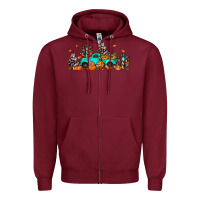Burgundy fall cactus pumpkin truck Zipper Hoodie - JahusDesignShop