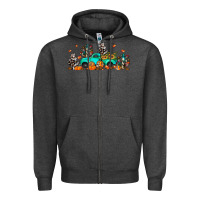Charcoal Heather fall cactus pumpkin truck Zipper Hoodie - JahusDesignShop