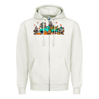 Oatmeal Heather fall cactus pumpkin truck Zipper Hoodie - JahusDesignShop