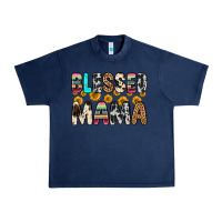 Navy blessed mama Urban Heavy Tee - Zillion Design Studio