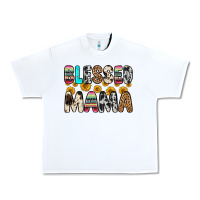 White blessed mama Urban Heavy Tee - Zillion Design Studio