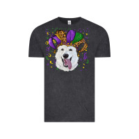 Vintage Black mardi gras hat  white shepherd Vintage Tee - RanaPortraitStore