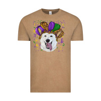 Vintage Coffee mardi gras hat  white shepherd Vintage Tee - RanaPortraitStore