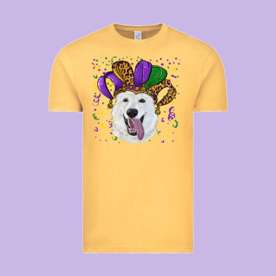 Vintage Tee mardi gras hat  white shepherd