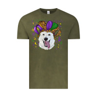 Vintage Olive mardi gras hat  white shepherd Vintage Tee - RanaPortraitStore