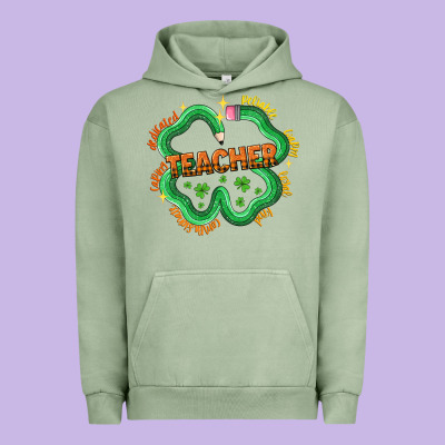 Teacher St Patricks Day Urban Hoodie Designed By Lillyallendesigns