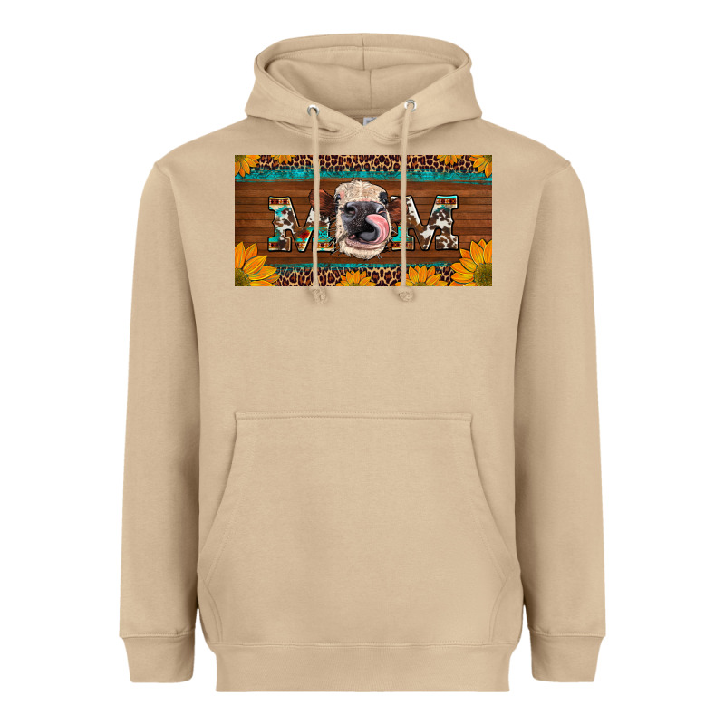 Western Heifer Mom With Sunflowers And Turquoise License Plate Heavyweight Hoodie by Artiststas | Teevron