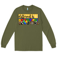 Army Green different is beautiful Long Sleeve Tee - AdoDesignShop
