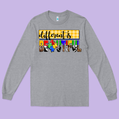 Different Is Beautiful Long Sleeve Tee Designed By Adodesignshop