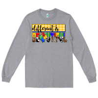 Heather Grey different is beautiful Long Sleeve Tee - AdoDesignShop