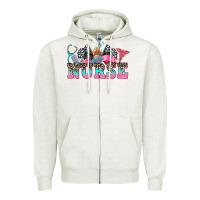 Oatmeal Heather nurse with race and oto equipment Zipper Hoodie - AdoDesignShop