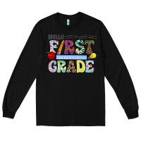 Black hellofirstgrade Long Sleeve Tee - CowhideDigitalArt