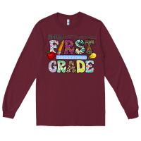 Burgundy hellofirstgrade Long Sleeve Tee - CowhideDigitalArt