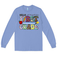 Colony Blue hellofirstgrade Long Sleeve Tee - CowhideDigitalArt