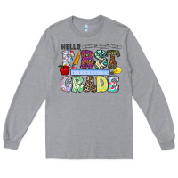Heather Grey hellofirstgrade Long Sleeve Tee - CowhideDigitalArt