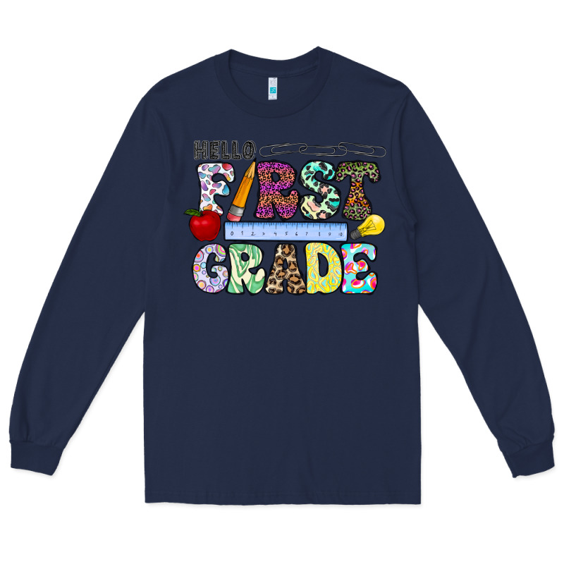 Hellofirstgrade Long Sleeve Tee by CowhideDigitalArt | Teevron