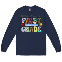 Navy hellofirstgrade Long Sleeve Tee - CowhideDigitalArt