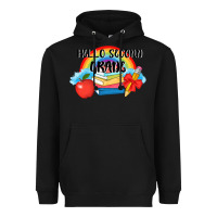 Black back to school hello second grade 3200x2400 Heavyweight Hoodie - AdoDesignShop