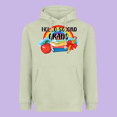 Back To School Hello Second Grade 3200x2400 Heavyweight Hoodie Designed By Adodesignshop