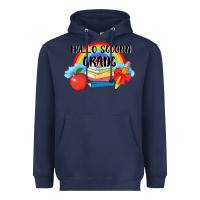 Navy back to school hello second grade 3200x2400 Heavyweight Hoodie - AdoDesignShop