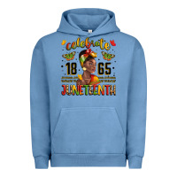 Pigment Pebble Blue celebrate 1865 juneteenth with black woman Urban Hoodie - LillyAllenDesigns