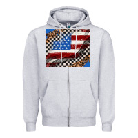 Heather Grey American flag and racee flag Zipper Hoodie - AdoDesignShop