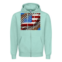 Seafoam American flag and racee flag Zipper Hoodie - AdoDesignShop