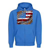American Flag And Racee Flag Zipper Hoodie | Teevron