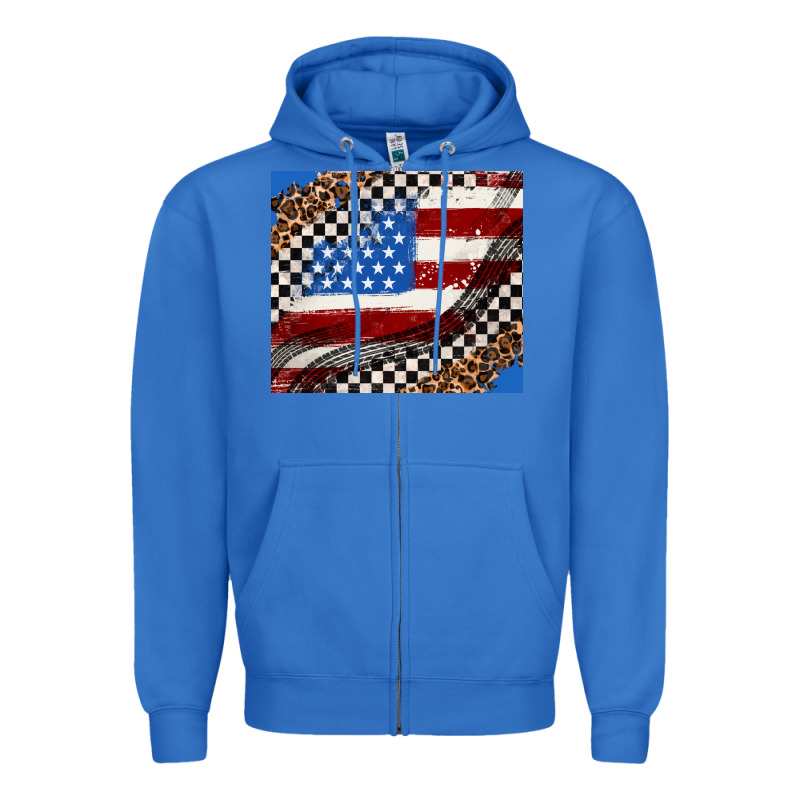 American Flag And Racee Flag Zipper Hoodie by AdoDesignShop | Teevron