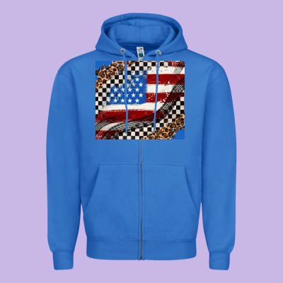 American Flag And Racee Flag Zipper Hoodie Designed By Adodesignshop