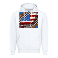 White American flag and racee flag Zipper Hoodie - AdoDesignShop