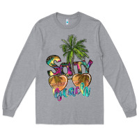 Heather Grey salty beach Long Sleeve Tee - SublimationCraftShop