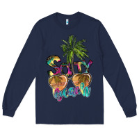 Navy salty beach Long Sleeve Tee - SublimationCraftShop