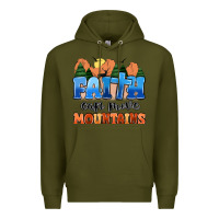 Army Green faith can move mountains Premium Hoodie - MaliasSmallBusiness