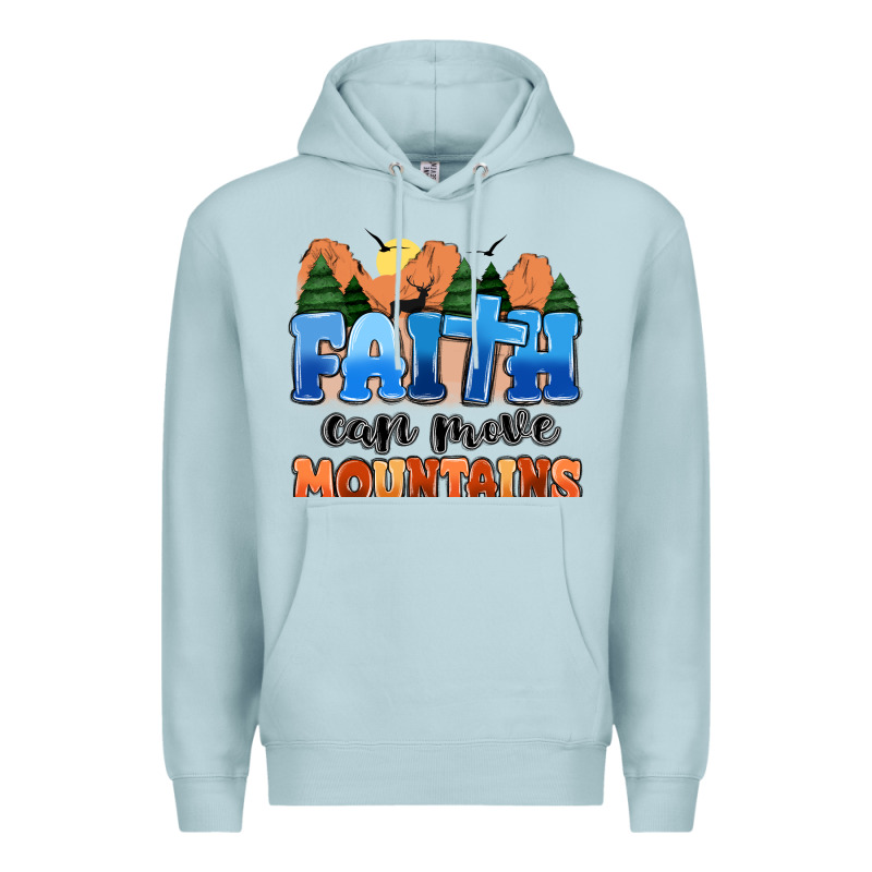 Faith Can Move Mountains Premium Hoodie by MaliasSmallBusiness | Teevron