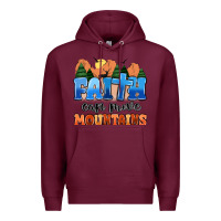 Burgundy faith can move mountains Premium Hoodie - MaliasSmallBusiness