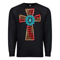 Black christmas cross Premium Sweatshirt - BarkalooDesign