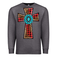 Charcoal Heather christmas cross Premium Sweatshirt - BarkalooDesign