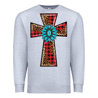 Heather Grey christmas cross Premium Sweatshirt - BarkalooDesign