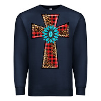 Navy christmas cross Premium Sweatshirt - BarkalooDesign