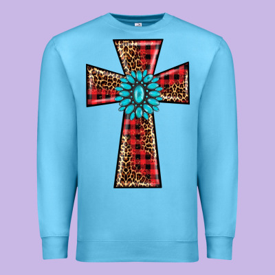 Christmas Cross Premium Sweatshirt Designed By Barkaloodesign