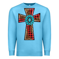 Ocean Blue christmas cross Premium Sweatshirt - BarkalooDesign