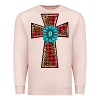 Pale Pink christmas cross Premium Sweatshirt - BarkalooDesign