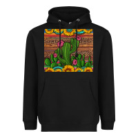 Black sunflowers turquoise serape cactus tumbler Heavyweight Hoodie - Artiststas