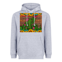 Heather Grey sunflowers turquoise serape cactus tumbler Heavyweight Hoodie - Artiststas