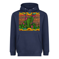 Navy sunflowers turquoise serape cactus tumbler Heavyweight Hoodie - Artiststas