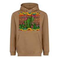 Toasted Coconut sunflowers turquoise serape cactus tumbler Heavyweight Hoodie - Artiststas