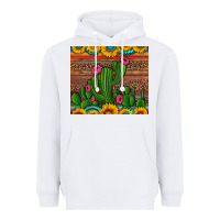 White sunflowers turquoise serape cactus tumbler Heavyweight Hoodie - Artiststas
