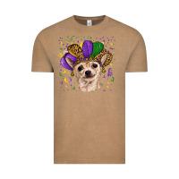 Vintage Coffee mardi gras hat chihuahua Vintage Tee - RanaPortraitStore